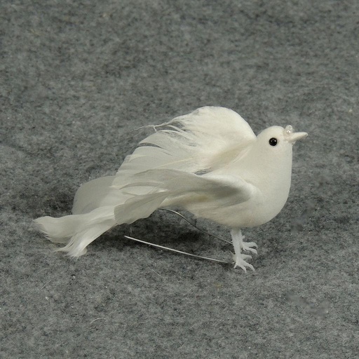 [B104] 4" FLOCKED WHITE DOVE