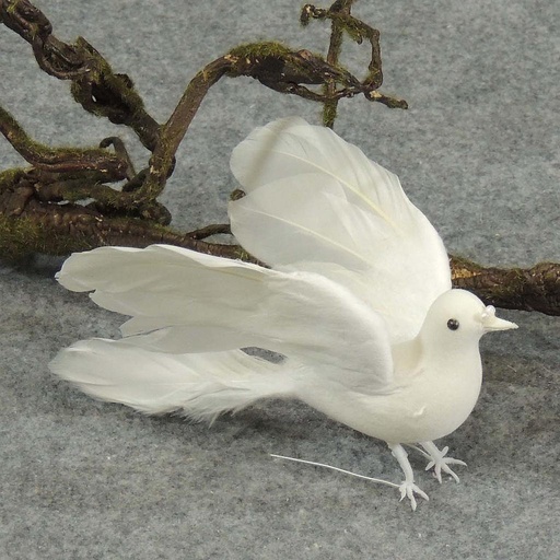 [B106] 6" FLOCKED WHITE DOVE