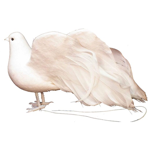 [B106P] 6" FLOCKED WHITE DOVE (PROMO)