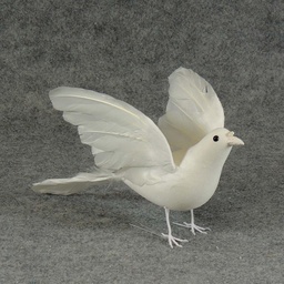 [B112-I] 12&quot; FLOCKED WHITE DOVE (INDIVIDUAL)
