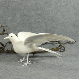 [B118] 18&quot; FLOCKED WHITE DOVE
