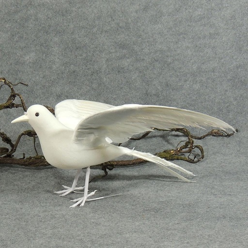 [B118] 18" FLOCKED WHITE DOVE