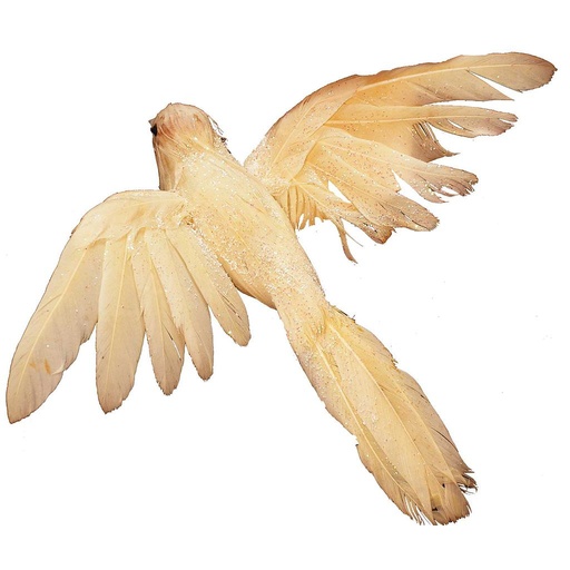[B321263] 6.5" FLYING DOVE WITH SNOW & MICA