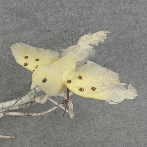 [B322040A-CRM] 7" FLYING CURLY TAIL DOVE IN CREAM (6 PC/BOX) 