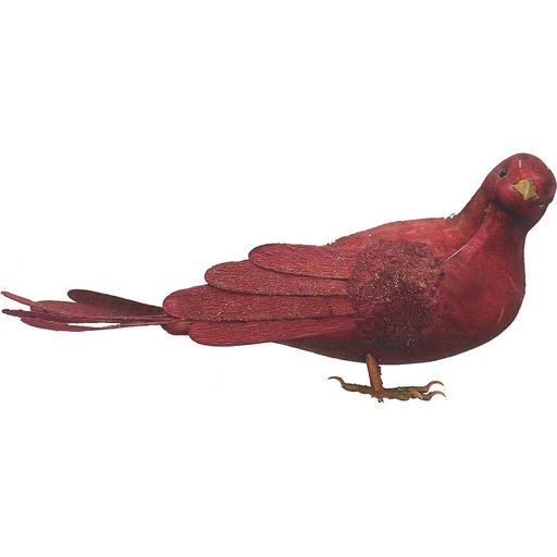 [B502498C] 8" DOVE W/FEET - BURGUNDY