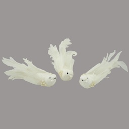 [B6663] DOVE WHITE BIRD 5.9&quot; GLITTER W/CLIP