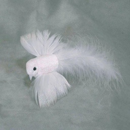 [B6707] DOVE FLYING MUSHROOM/FEATHER 4.5&quot; W/CLIP