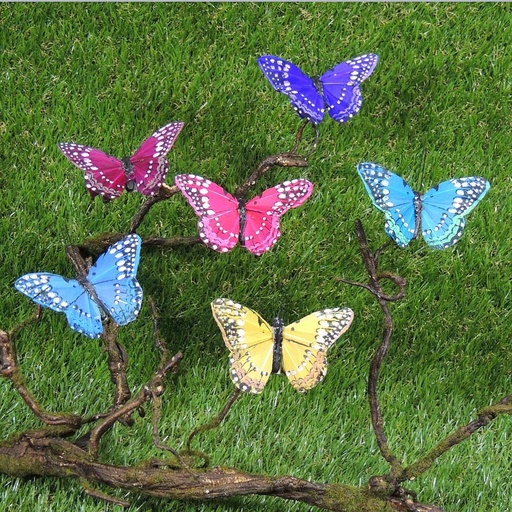 [B6687] BUTTERFLY 4" 6-ASST'D  W/CLIP