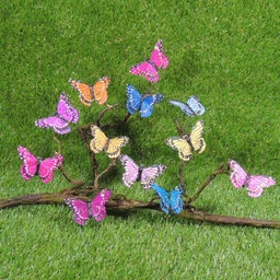 [B6689-AST] BUTTERFLY 3.25" 12 COLOR ASST'D W/CLIP