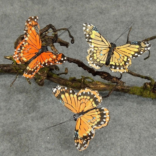 [B6689-OYL] BUTTERFLY 3.25" 3 SHADES ASST'D W/CLIP