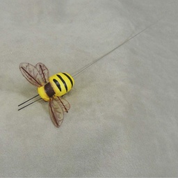 [B6705] BEE MUSHROOM 2.25&quot; X 1.25&quot; YELLOW W/WIRE