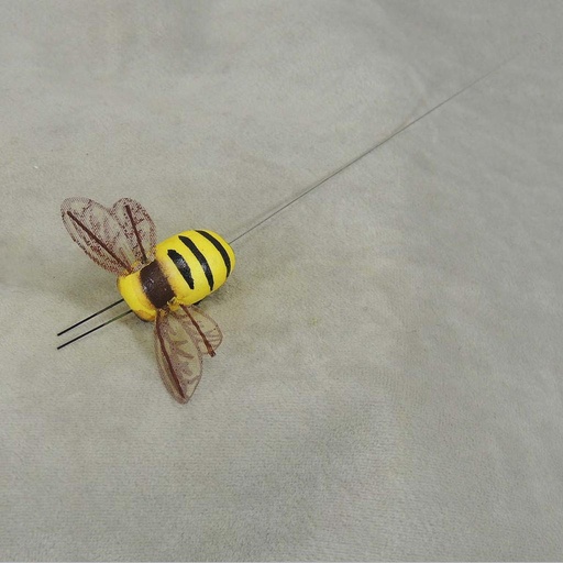 [B6705] BEE MUSHROOM 2.25" X 1.25" YELLOW W/WIRE
