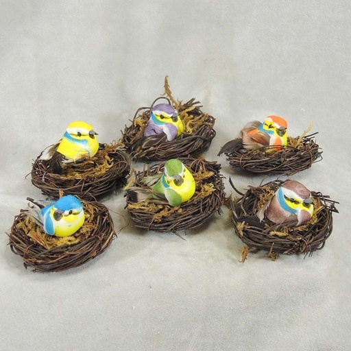 [B6717] BIRD IN 2.5" NEST  6-ASST'D