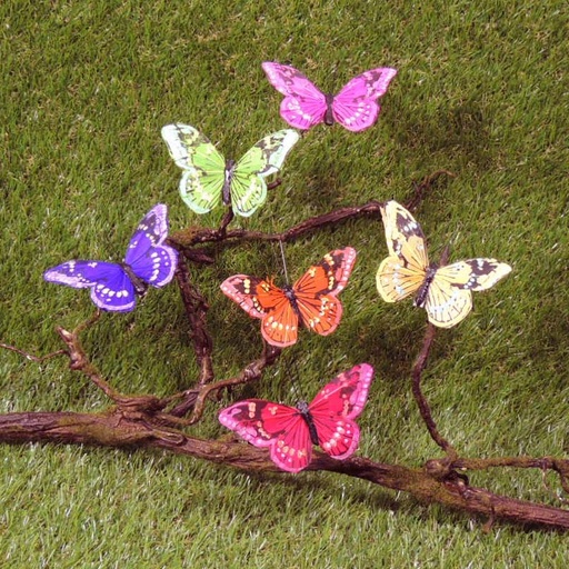 [B6723-CLP] BUTTERFLY 3.5" 6 ASST'D W/CLIP
