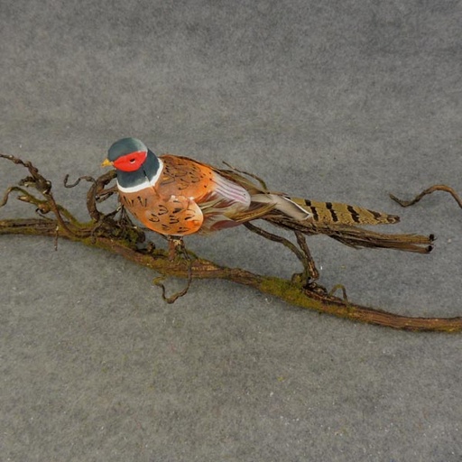 [B66425-CLP] PHEASANT 10" MUSHRM/FEA W/CLIP
