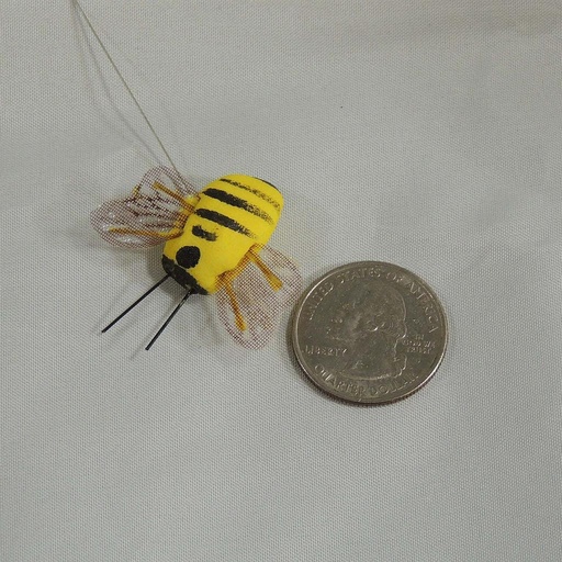 [B6734] BEE MUSHROOM 2" X 1" YELLOW W/WIRE