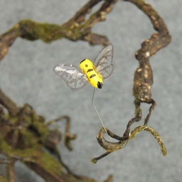 [B6735] BEE MUSHROOM 1&quot; X .5&quot; YELLOW W/WIRE