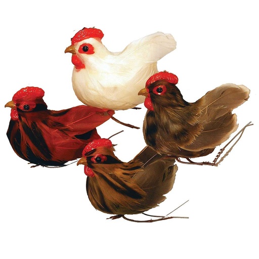 [B66727-I] HEN 3" FEA/RESTING  (INDIVIDUAL HEN)