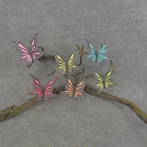 [B6771] BUTTERFLY 3.5" FANCY W/CLIP 6 ASST