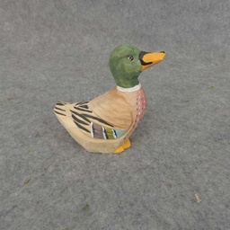 [BA6046] DUCK WOOD MINI 3" BLUE/GREEN SITTING UP
