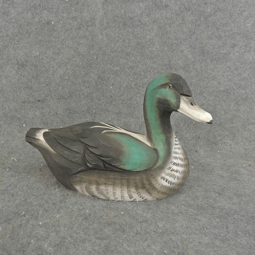 [BA6204] DUCK 8.25" x 5.5" WOOD BLACK/TEAL