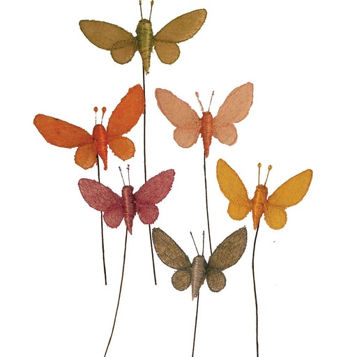 [B721252] 3" BUTTERFLY ON WIRE  6 ASST (1 DZ BG)