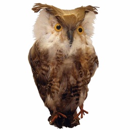 [B515G] 14" BROWN OWL WITH FEATHERS