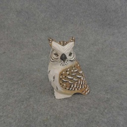 [BA6024] OWL WOOD 3.5x2.25" BROWN/WHITE