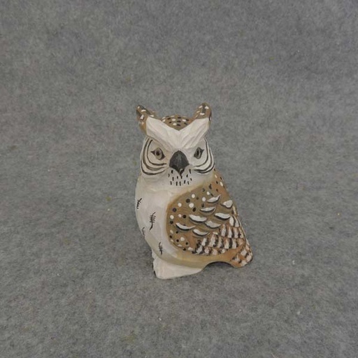 [BA6024] OWL WOOD 3.5x2.25" BROWN/WHITE