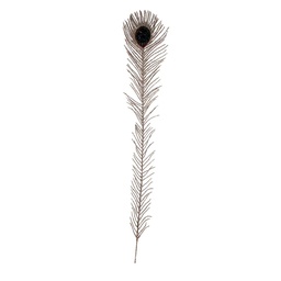 [BF1536-SIL] 30.5" ARTIF. PEACOCK FEATHERS    SILVER
