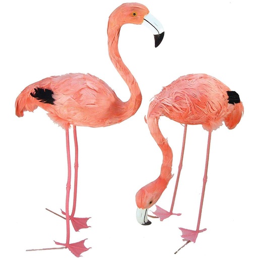 [B2740] 27" & 40" FLAMINGO PAIR