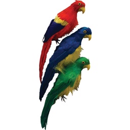 [B369NA] 12&quot; PARROT WITH FEET (3 COLOR ASST) 