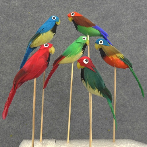 [B418BP/AF] 5" PARAKEET ON A WOOD PICK