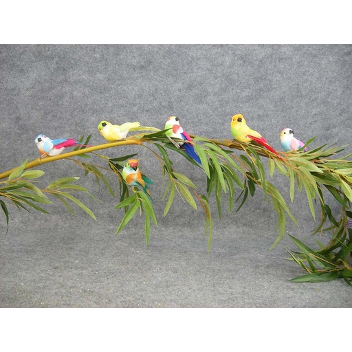[B6798] PARROT 4.5" MUSHROOM/FEATHER 6-ASSORTED W/CLP