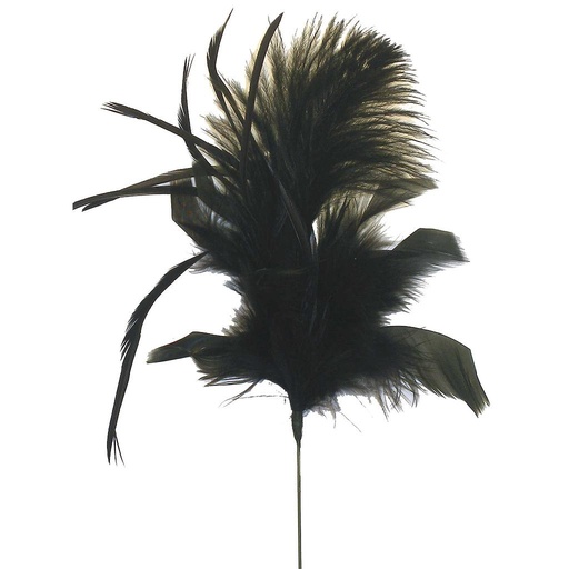 [BF11-BLK] 9" FEA SPRAY W/OSTRICH FEATHER  BLACK