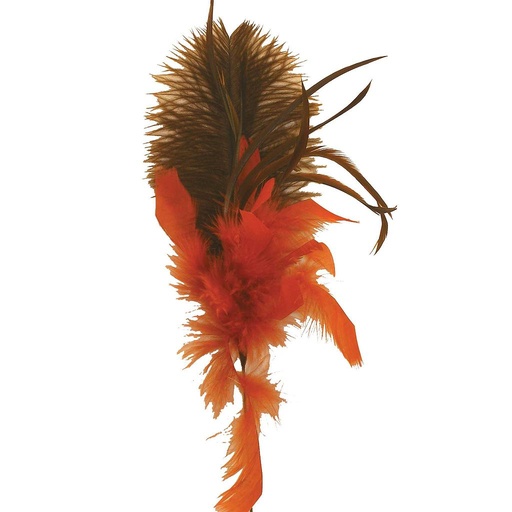 [BF11-ORB] 9" FEA SPRAY W/OSTRICH FEATHER  ORANGE/BROWN
