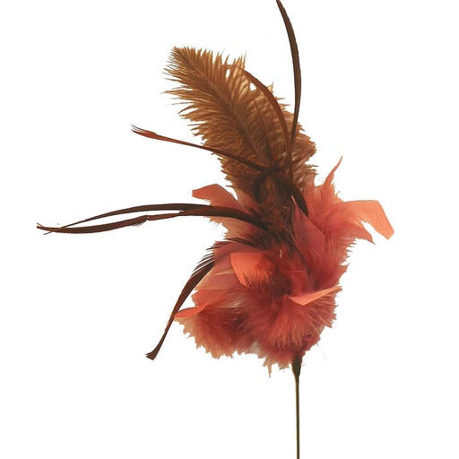 [BF11-PLB] 9" FEA SPRAY W/OSTRICH FEATHER  PLUM/BURGUNDY
