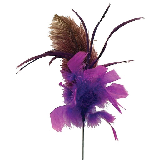 [BF11-PUR] 9" FEA SPRAY W/OSTRICH FEATHER  PURPLE