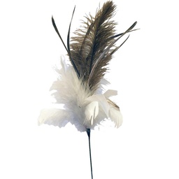 [BF11-WHT] 9&quot; FEA SPRAY W/OSTRICH FEATHER  WHITE