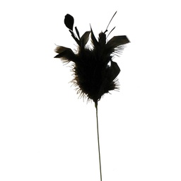 [BF13-BLK] 9&quot; FUZZY FEATHER W/TIP PICK 14&quot; TOTAL  BLACK