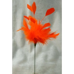[BF13-ORG] 9&quot; FUZZY FEATHER W/TIP PICK 14&quot; TOTAL  ORANGE