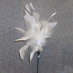 [BF13-WHT] 9&quot; FUZZY FEATHER W/TIP PICK 14&quot; TOTAL  WHITE