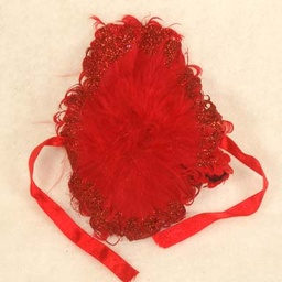 [BF16-RED] FEATHER ELASTIC WRISTLET 6 PER BAG  RED