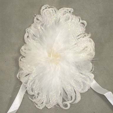 [BF16-WHT] FEATHER ELASTIC WRISTLET 6 PER BAG  WHITE