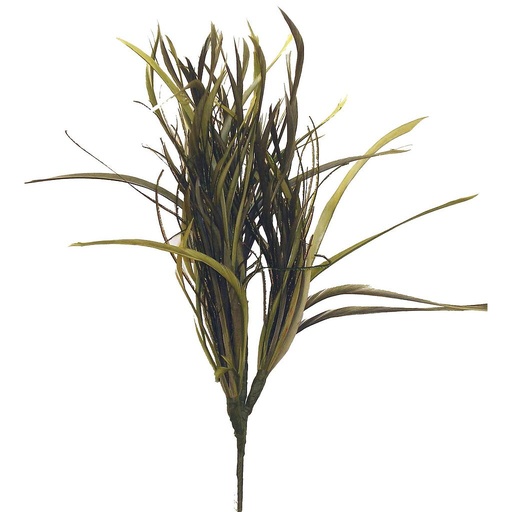[BF321917-MOS] FEATHER SPRAY X 4  2-TONE MOSS (12 BANDED)