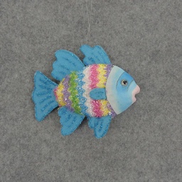 [BN5140-BLU] FISH RAINBOW W/HANGER  4&quot;  BLUE