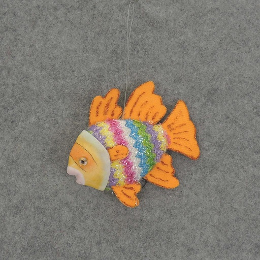 [BN5140-ORG] FISH RAINBOW W/HANGER  4"  ORANGE
