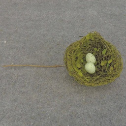 [S83083-1] NEST-MOSS 4&quot; ON PICK WITH EGGS