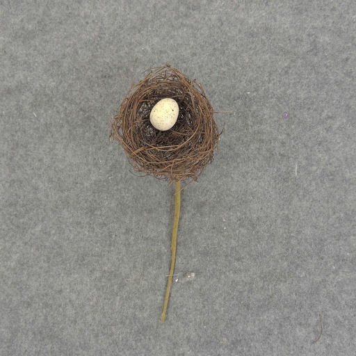 [S83083-2H] NEST 3" NAT TWIG  W/EGG & PIC