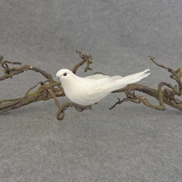 [BN521] 6&quot; MUSH/FEA DOVE SITTING W/CLIP